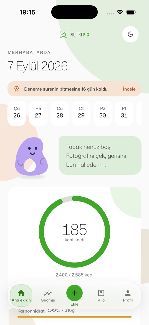 NutriPix Uygulaması uygulama ekranı 1